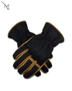 leather and demin gloves