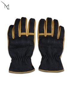 leather and demin gloves
