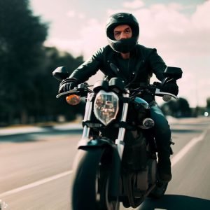 black motorcycle