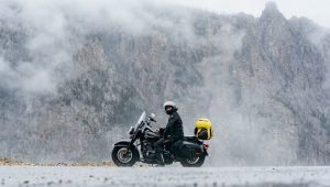 motorcycle ride in winter season